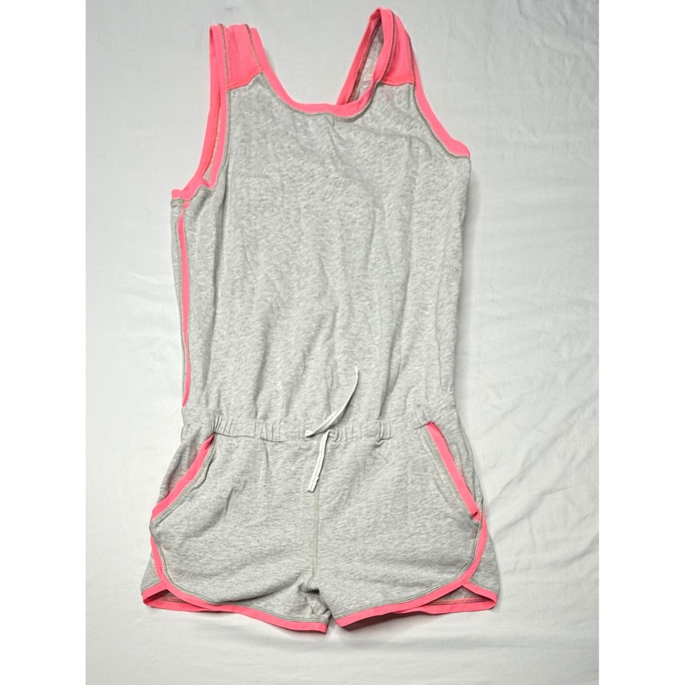 Ivivva Girls Gray Neon Pink Activewear Romper One Piece Size 14 T7